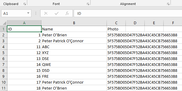 Stored Data into Excel File