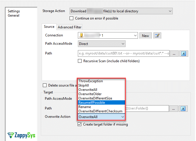 Overwrite files in SSIS