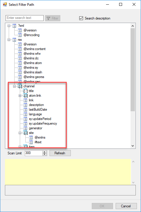 Filter RSS data in SSIS