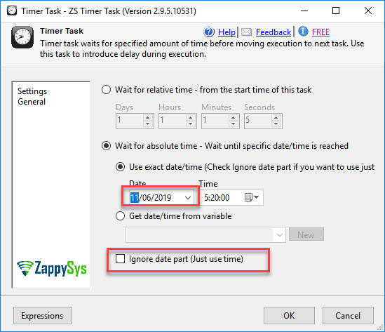 Execute the task in SSIS at a customized time