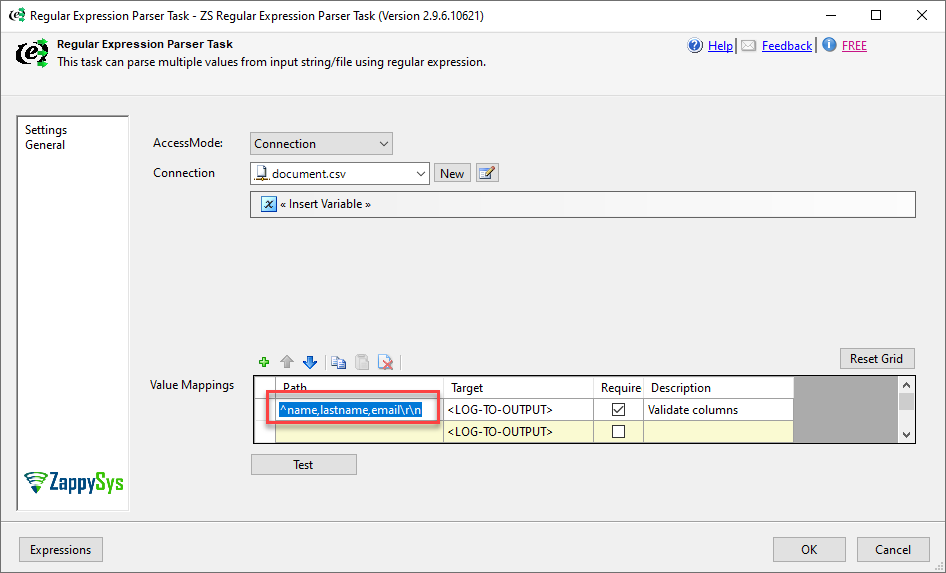 Verify the missing columns in SSIS