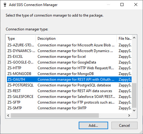 ZappySys OAuth Connection in SSIS