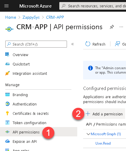 Add API Permissions for Azure AD App