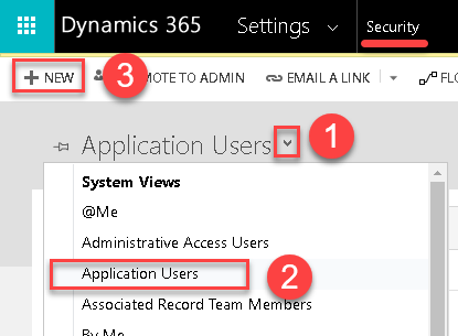 Add new Application User in Dynamics CRM