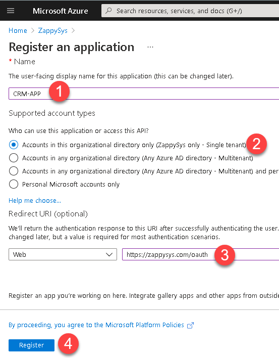 Azure AD App Registration - Single / Multi Tenant with Redirect URl (i.e. Call back)