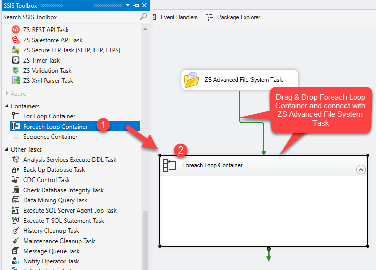 SSIS Foreach Loop Container - Drag & Drop