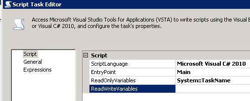 ssis-script-task-read-write-variable-vb-csharp