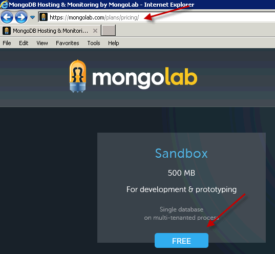 Try MongoDB for Free on Cloud (Provided by MongoLabs)