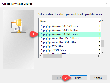 ZappySys ODBC Driver - Create Amazon S3 XML Driver