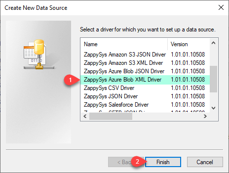 ZappySys ODBC Driver - Create Azure Blob XML Driver