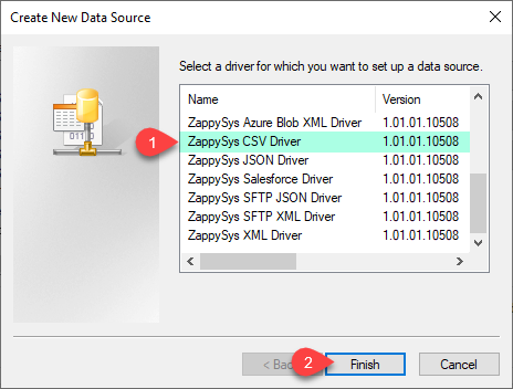 ZappySys ODBC Driver - Create CSV Driver