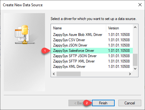 ZappySys ODBC Driver - Create SalesForce Driver