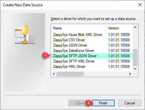 ZappySys ODBC Driver - Create SFTP JSON Driver