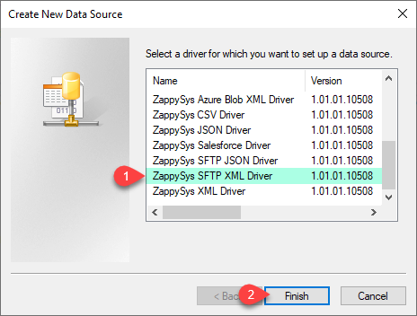 ZappySys ODBC Driver - Create SFTP XML Driver