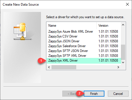 ZappySys ODBC Driver - Create XML Driver