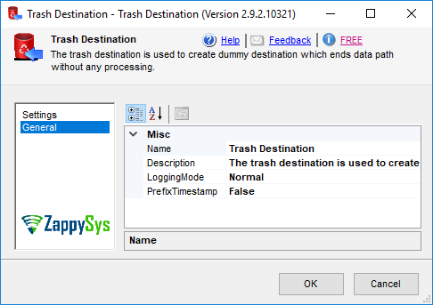 SSIS Trash Destination - Setting UI