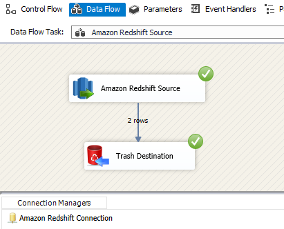 SSIS Amazon Redshift Source - Run or Execute the Package