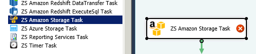 Drag and Drop Amazon S3 Storage Task on the designer surface