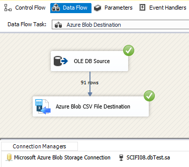 Loading data from SQL Server to Azure Blob file
