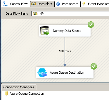 Execute SSIS Azure Queue Destination Adapter - Load Messages