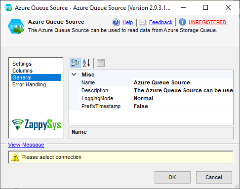 SSIS Azure Queue Source - Setting UI