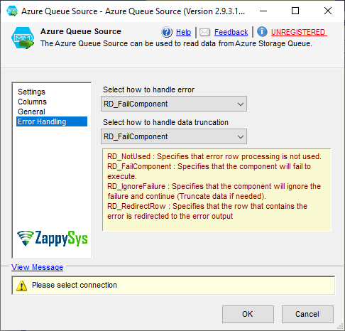 SSIS Azure Queue Source - Setting UI