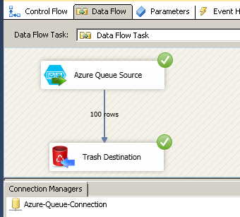 SSIS ZS Azure Queue Source - Execute the Package