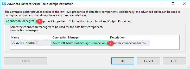 Configuring Destination Tables