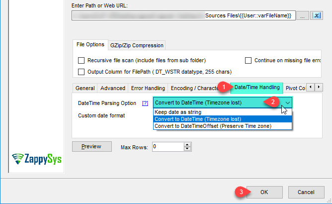 SSIS CSV File Source - DateTime Parsing Options