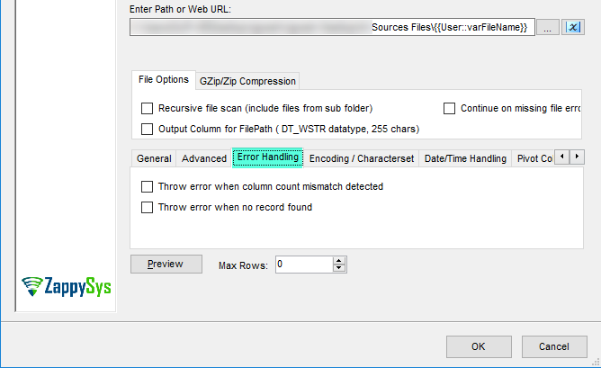 SSIS CSV File Source - Error Handling Options