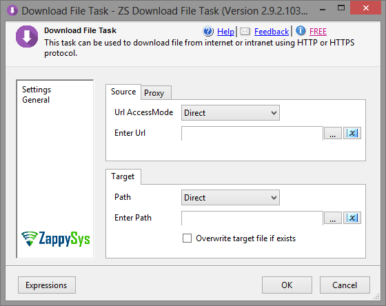 SSIS Download File Task - Setting UI