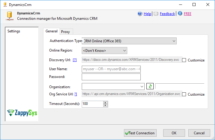 SSIS DynamicsCRM Connection - Setting UI