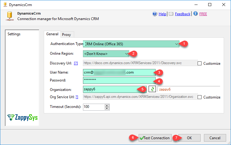 SSIS Dynamics CRM Connection Manager UI (Used with Dynamics CRM Source, Dynamics CRM Destination)