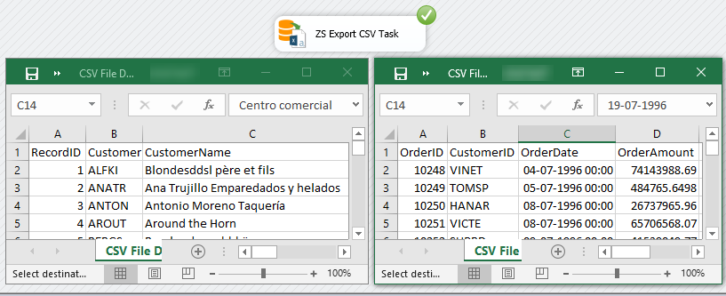 SSIS Export CSV File Task - Execution Log