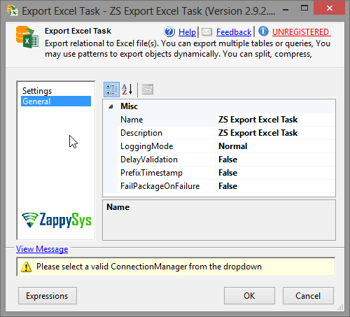 SSIS Export to Excel File Task - Drag and Drop