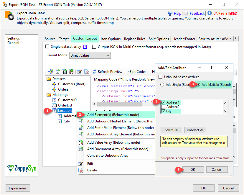 SSIS Export to JSON File Task - Add Nested Element