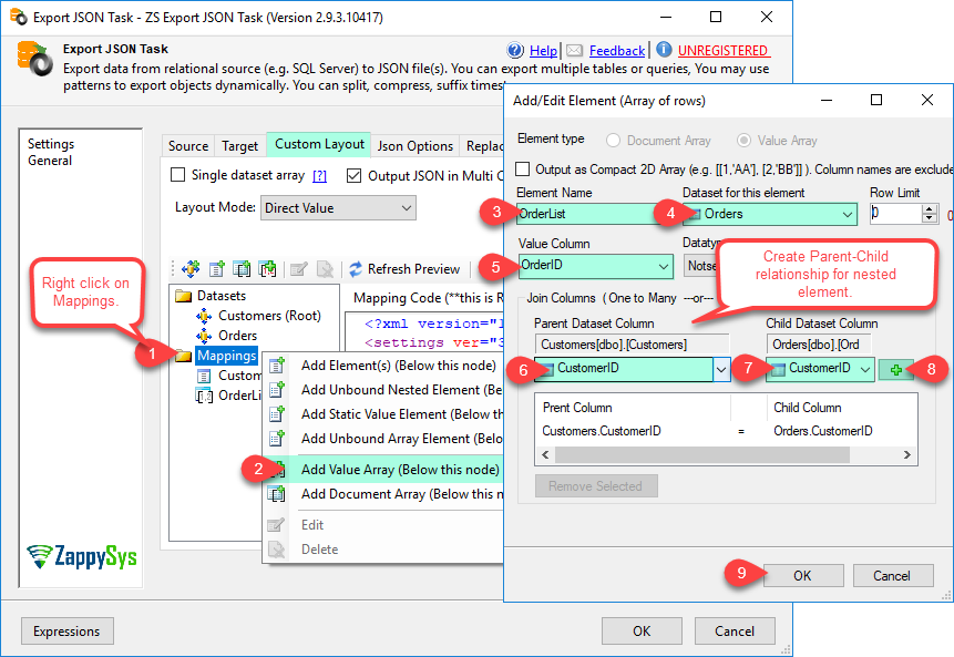 SSIS Export to JSON File Task - Add Array Value
