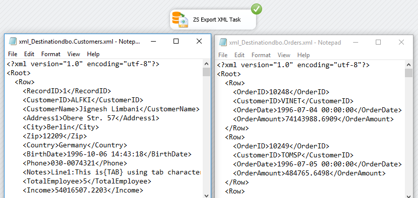 SSIS Export XML File Task - Execute Default Layout
