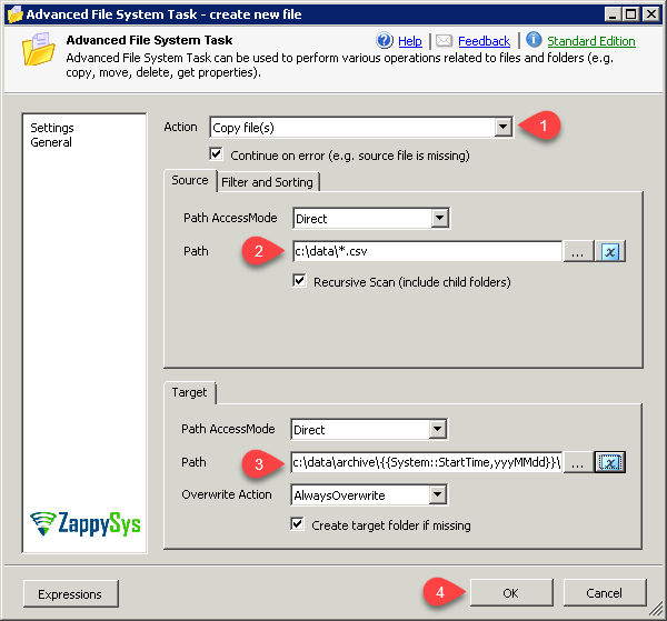 Advanced SSIS File System Task - SSIS Copy Multiple Files (Use wildcard)