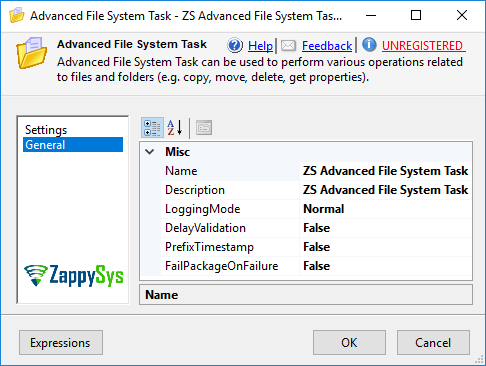 Advanced SSIS File System Task - Settings UI