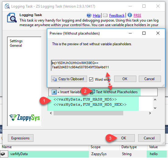 SSIS ZS Logging Task - Configure