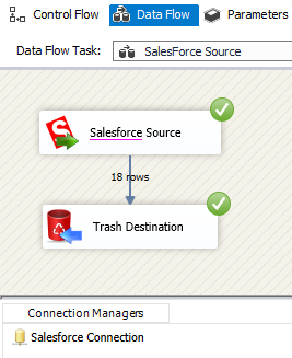 SSIS SalesForce Source Query Table - Execute
