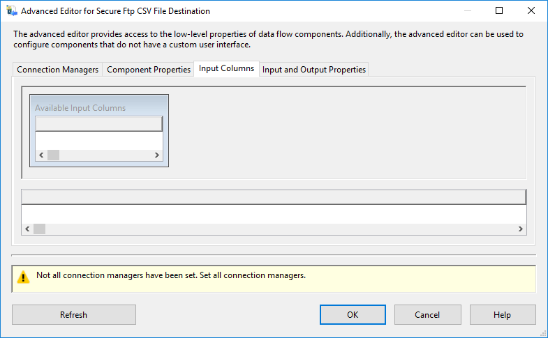 SSIS Secure FTP CSV File Connection - Setting UI