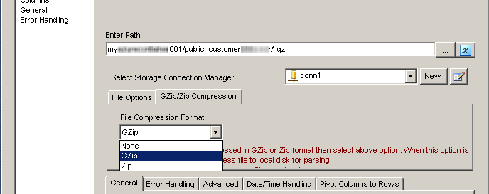 SSIS Secure FTP CSV File Source - Read Compressed CSV File (GZip or Zip)