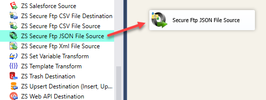 SSIS Secure FTP JSON File Source - Drag and Drop