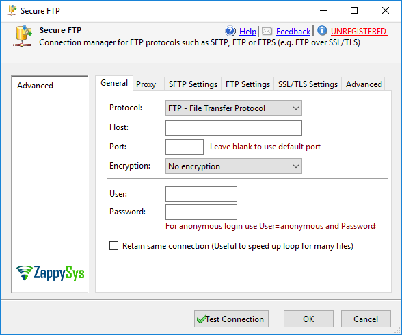 SSIS Secure FTP Connection - Setting UI