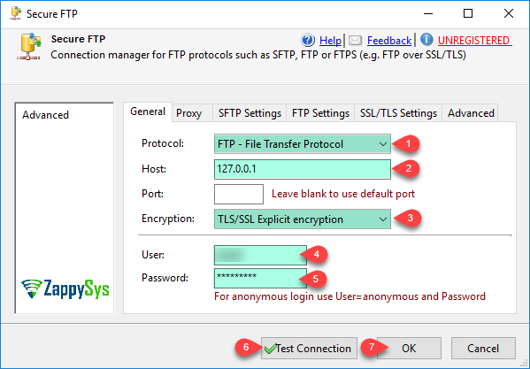 SFTP Connection - Encryption mode for FTP/SSL (i.e. FTPS or FTP over SSL/TLS), Explicit/Implicit Mode