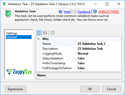 SSIS Validation Task - Setting UI