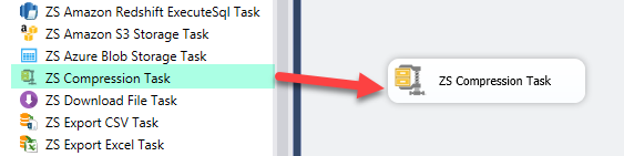 Drag and Drop the ZS Compression Task from SSIS Toolbox
