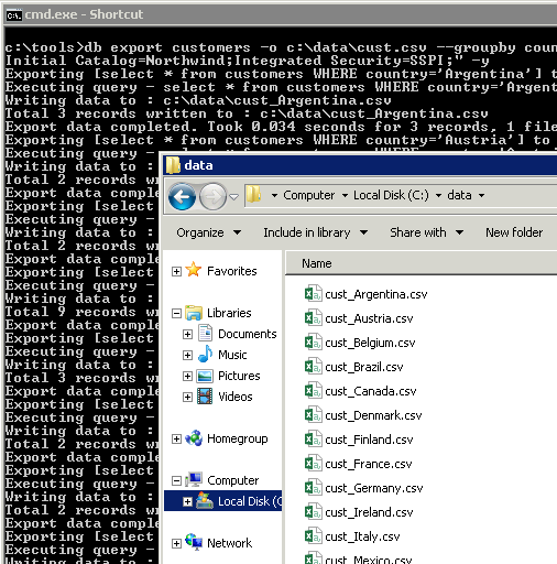 Oracle CSV Export - Table to CSV, Split files by Country Column